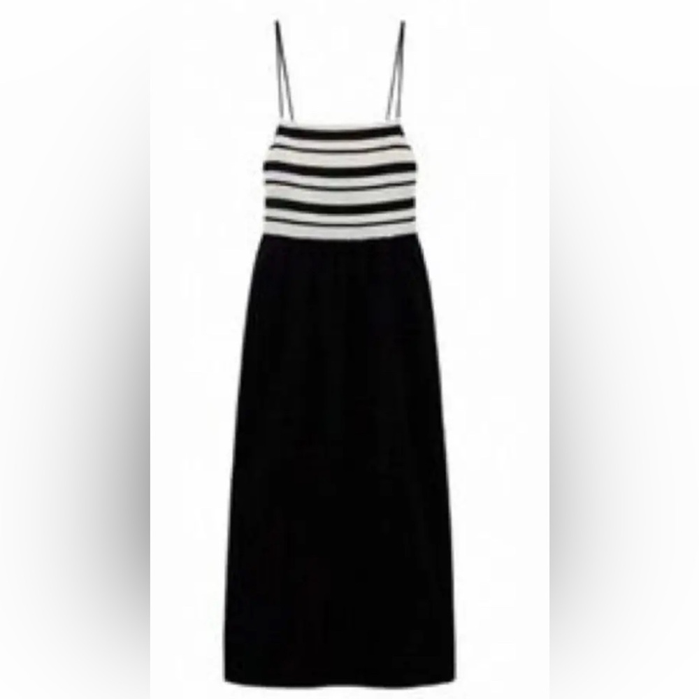 Zara Midi Dress Black/White size medium - Picture 4 of 10